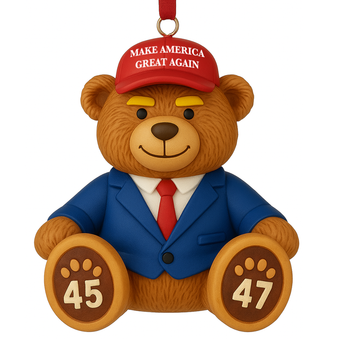 MAGA Bear Christmas Ornament