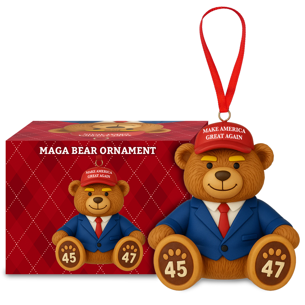 MAGA Bear Christmas Ornament